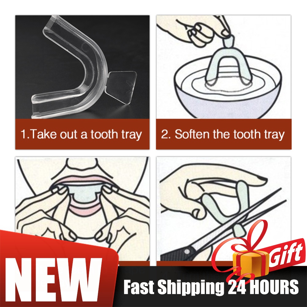 Teeth Whitening With Trays - 2/4 Stück Weiche Zahnspangen-Set Ersatz-Zahnschutz Mundschutz