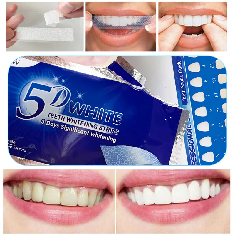 Teeth Whitening With Peroxide - 1-12 Stück 5D Zahnaufhellungs-Sticker, weißes Zahngel,
