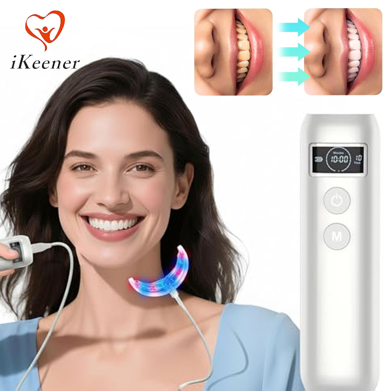 Teeth Whitening With Trays - Zahnaufhellungs-Beschleuniger mit 16 LED Rot-Blau-Verstärkerlicht-Schalen und