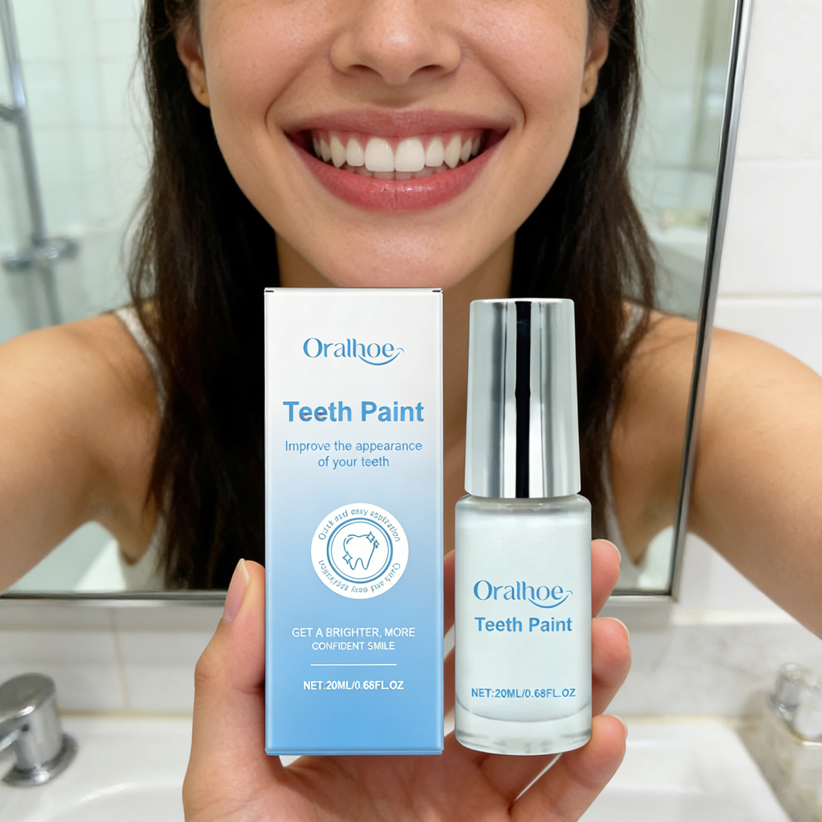 Teeth Paint Whitening - 20ml Zahnaufhellungs-Farbe - Sofortiger Flecken- &